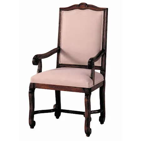 Country French Chair with Upholstered Seat Back